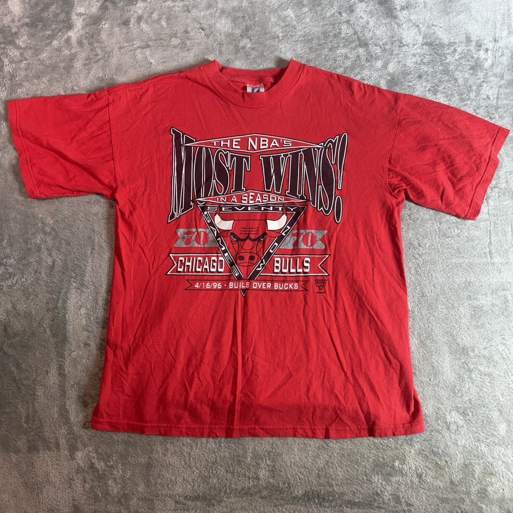 Vintage 1996 Chicago Bulls 70 Wins T Shirt XL Logo 7 Single Stitch